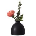 Uniquewise Modern Inkwelll Bottle Shaped Ceramic Table Vase Flower Holder, Black 5 Inch QI004366.L.BK